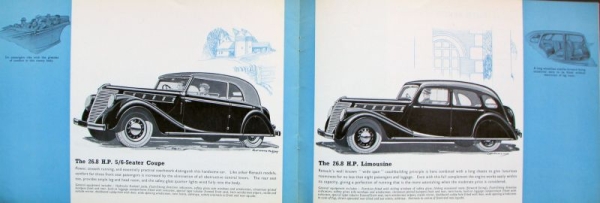 Renault Four and Sixes Modelprogram 1938 Carbrochure (8745)